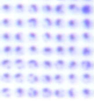 Image of microarray spots printed with an unfiltered buffer