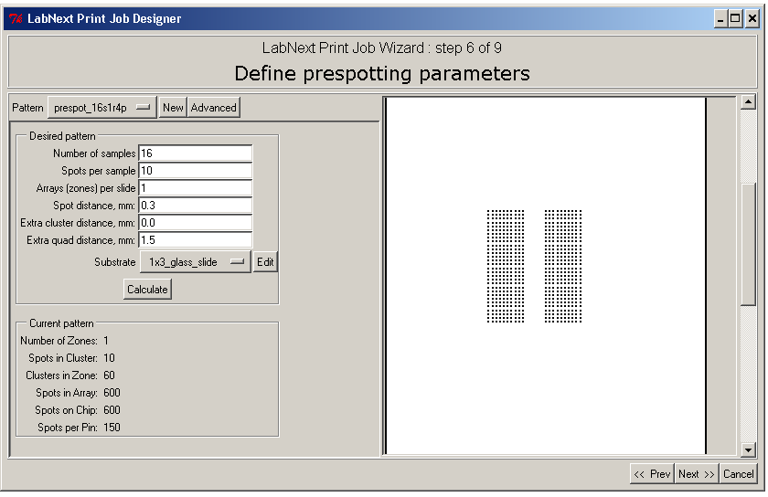 Microarrayer JobWizard Screenshot